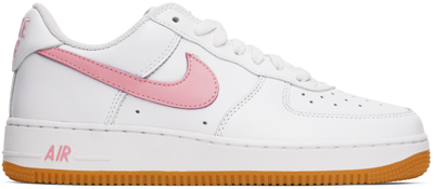 Shop Nike White Air Force 1 Low Retro Sneakers In White/pink-gum Yello