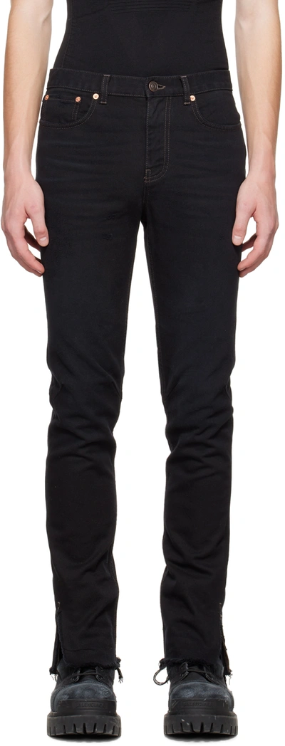vrek zal ik doen vangst Balenciaga Super Fitted Raw Hem Jeans In Matte Black | ModeSens