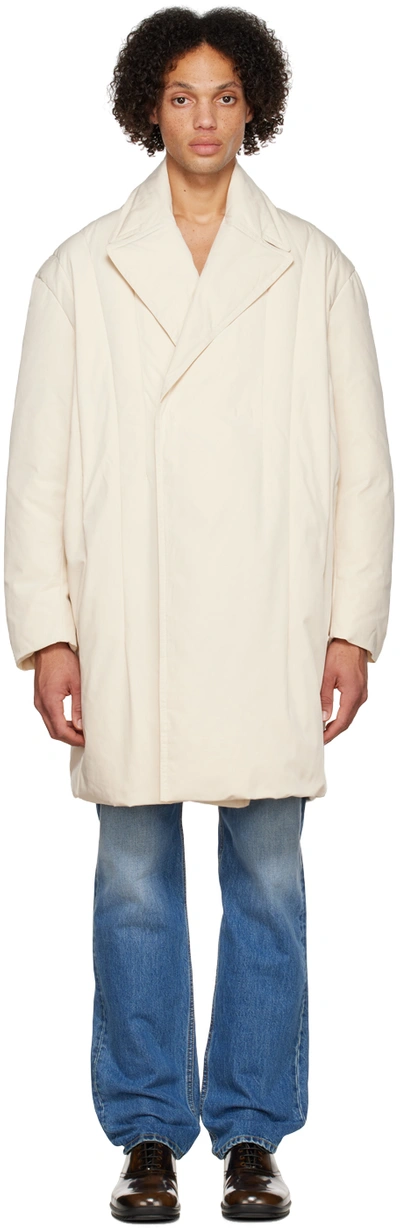 Shop Cornerstone Off-white Darted Down Jacket In Creamy White