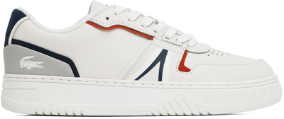 Shop Lacoste White L001 Sneakers In 407 Wht/nvy/red