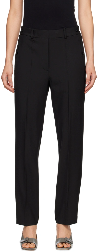 Helmut Lang Black Tapered Trousers In 001 Black