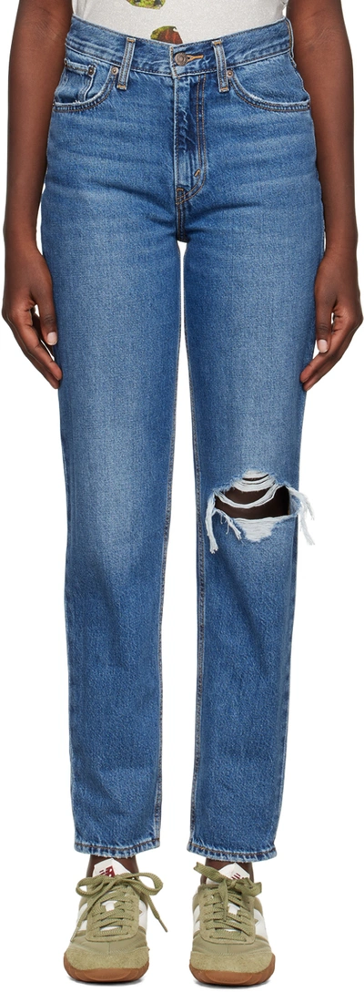 Levi's '80s Ripped High Waist Mom Jeans In Z2028 Medium Indigo