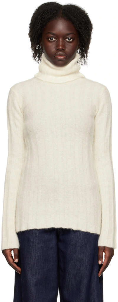 Shop House Of Dagmar Off-white Marcel Turtleneck In Ivory