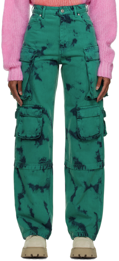 Shop Msgm Ssense Exclusive Green Jeans In 83 Peacock Blue