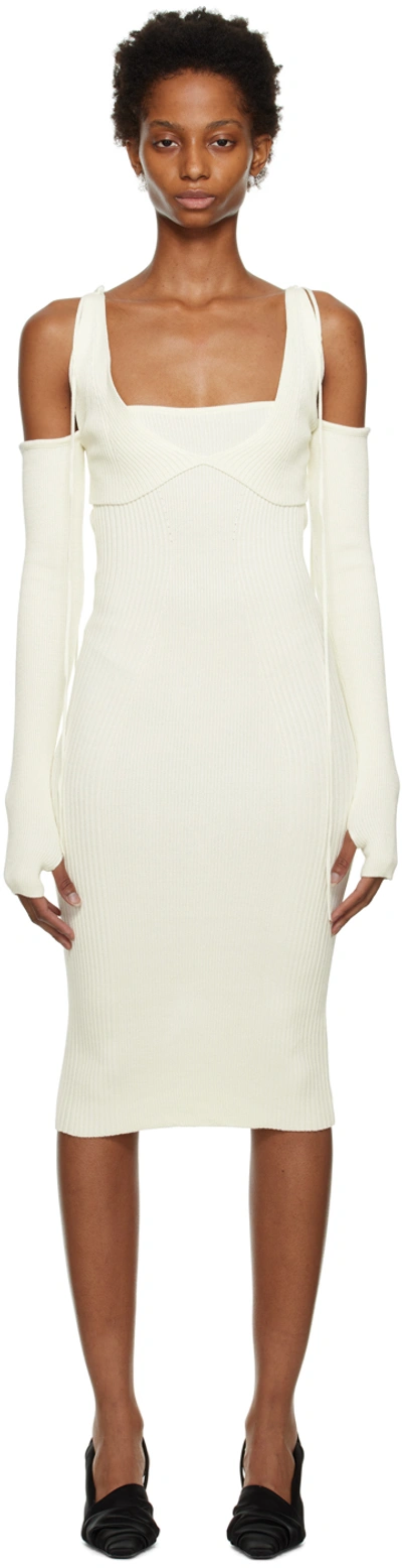 Shop Anna October Off-white 'la Fleur' Midi Dress In Ivory