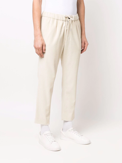 Shop Ami Alexandre Mattiussi Drawstring-waist Corduroy Trousers In Neutrals