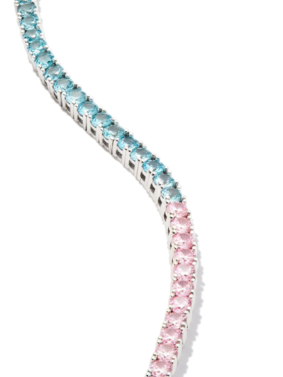 Shop Hatton Labs Crystal-embellished Tennis Bracelet In Silver