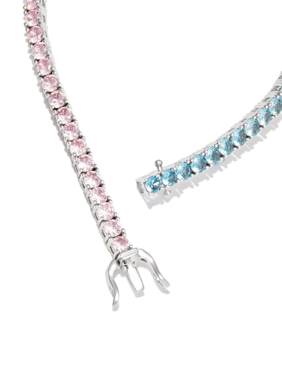 Shop Hatton Labs Crystal-embellished Tennis Bracelet In Silver