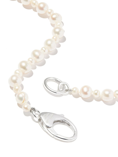 Hatton Labs Sterling Silver Pebbles Pearl Necklace In Silver