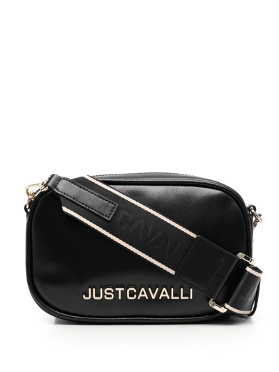 Shop Just Cavalli Logo Plaque Shoulder Bag In Black
