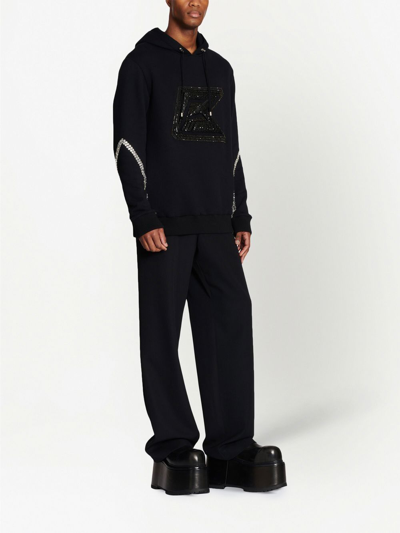 Shop Balmain Embellished Pullover Sweatshirt In Black