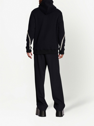 Shop Balmain Embellished Pullover Sweatshirt In Black