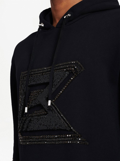 Shop Balmain Embellished Pullover Sweatshirt In Black