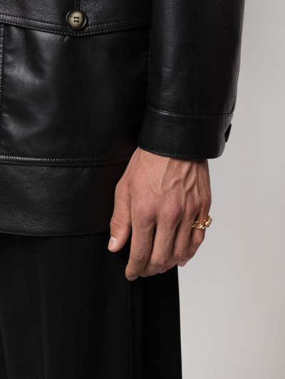 Emanuele Bicocchi Soft Sharp Chain-link Embellished Ring In Gold
