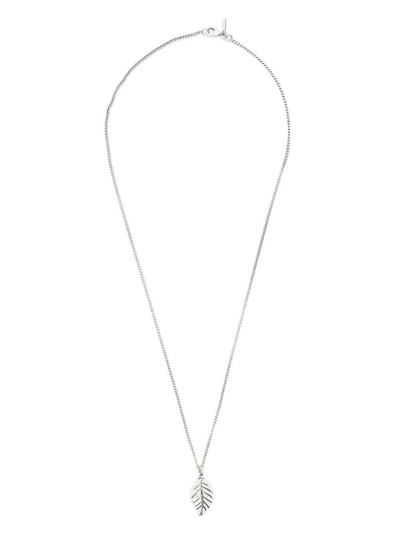 Emanuele Bicocchi Leaf-charm Chain-link Necklace In Silver