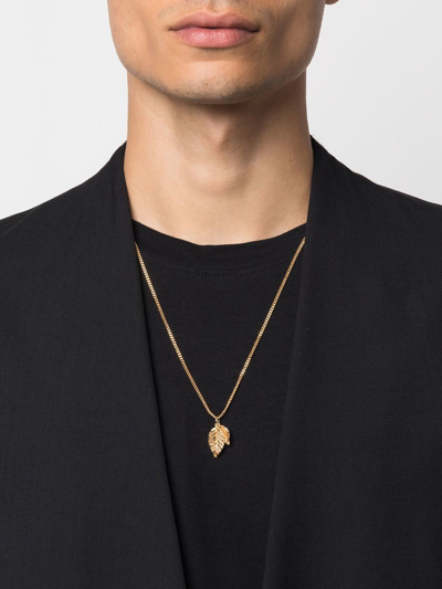 Shop Emanuele Bicocchi Twin Leaves-pendant Necklace In Gold