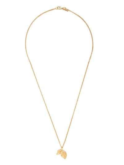 Shop Emanuele Bicocchi Twin Leaves-pendant Necklace In Gold