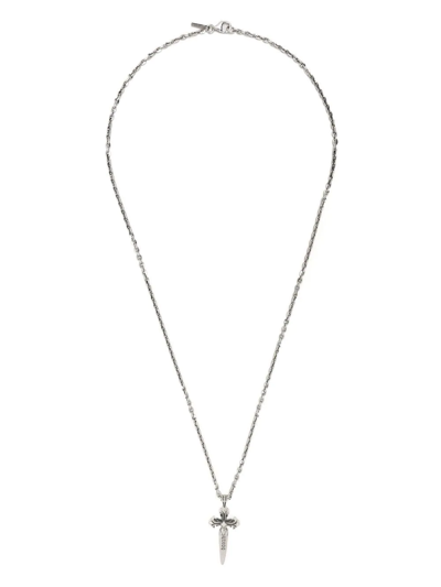 Shop Emanuele Bicocchi Dagger-cross Pendant Necklace In Silver