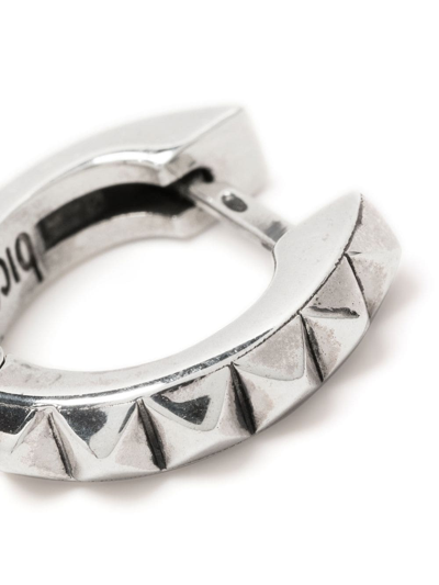 Emanuele Bicocchi Pyramid Stud Huggie Hoop Earring In Silver