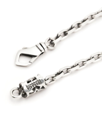 Shop Emanuele Bicocchi Leaf-detail Chain-link Bracelet In Silver