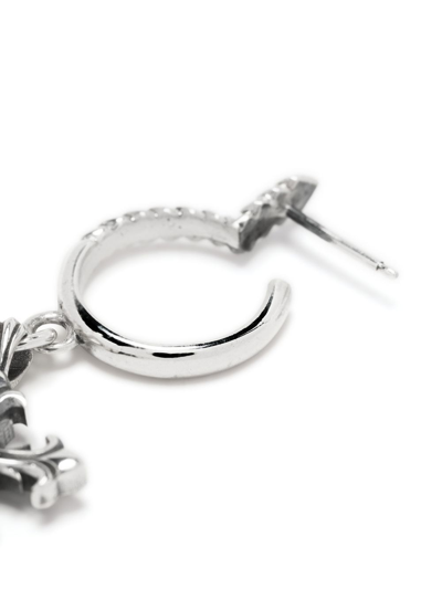 Emanuele Bicocchi Cross Pendant Hoop Earring In Metallic