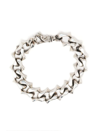 Shop Emanuele Bicocchi Sharp Link Chain Bracelet In Silver