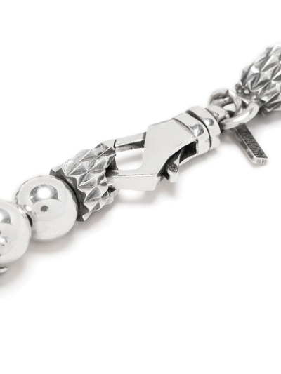 Shop Emanuele Bicocchi Beaded Sterling Silver Bracelet In Metallic