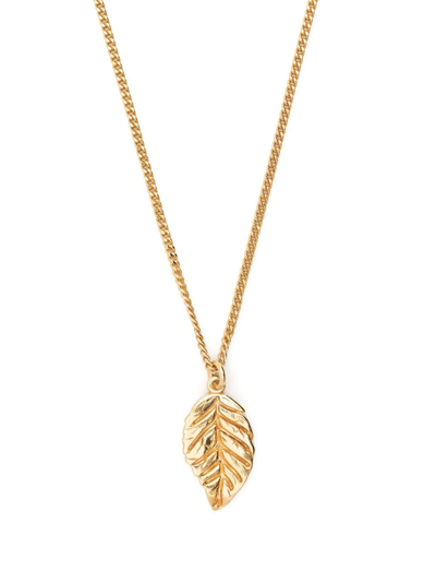 Shop Emanuele Bicocchi Leaf Pendant Necklace In Gold