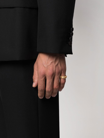 Emanuele Bicocchi Leaves Engraved Ring In Gold