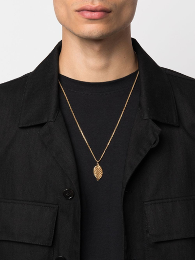 Shop Emanuele Bicocchi Leaf Pendant Necklace In Gold