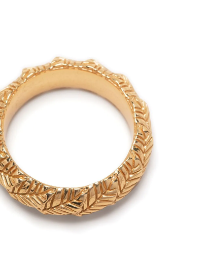 Emanuele Bicocchi Leaves Engraved Ring In Gold