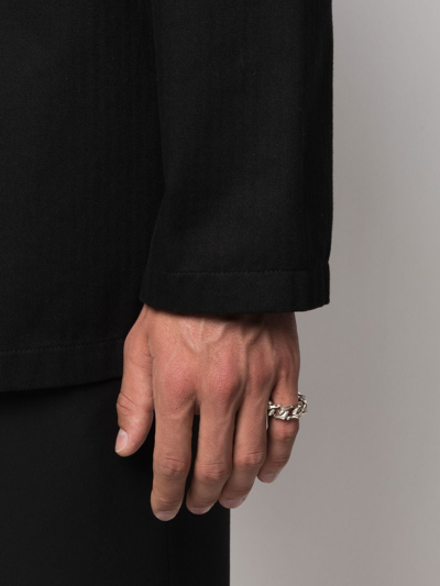 Emanuele Bicocchi Soft Sharp Link Chain Ring In Silver