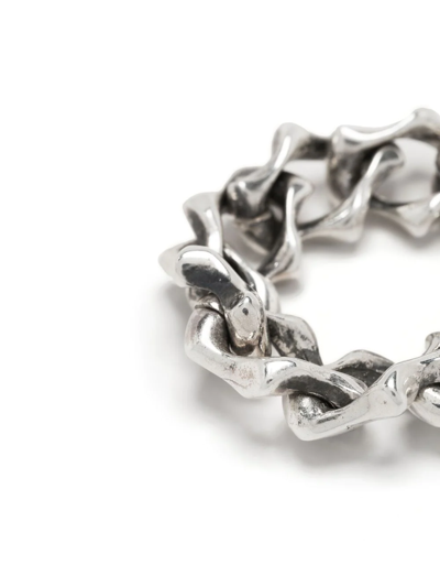 Shop Emanuele Bicocchi Soft Sharp Link Chain Ring In Silver