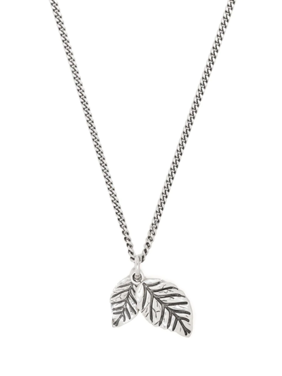 Shop Emanuele Bicocchi Leaves Pendant Necklace In Silver