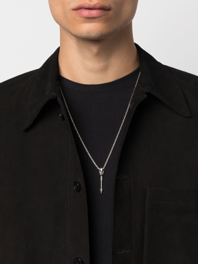 Shop Emanuele Bicocchi Arrow Pendant Necklace In Silver