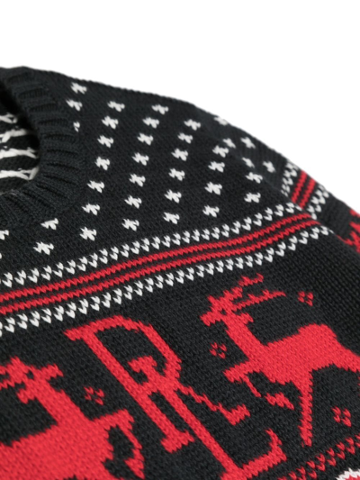 Shop Ralph Lauren Reindeer Intarsia-knit Jumper In Black