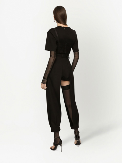 Shop Dolce & Gabbana Bralette-detailed Short Sleeved T-shirt In Black