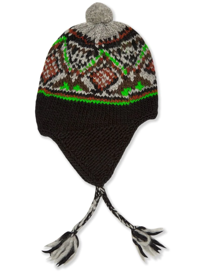 Shop Junya Watanabe Wool-knit Pompom Hat In Black