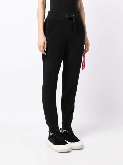 Alpha Industries Drawstring-waist Slim Track Pants In Black