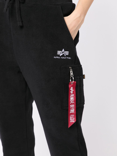 Alpha Industries Drawstring-waist Slim Track Pants In Black