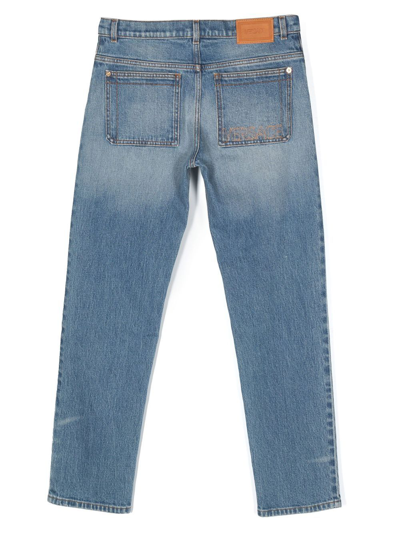 Shop Versace Straight-leg Denim Jeans In Blue