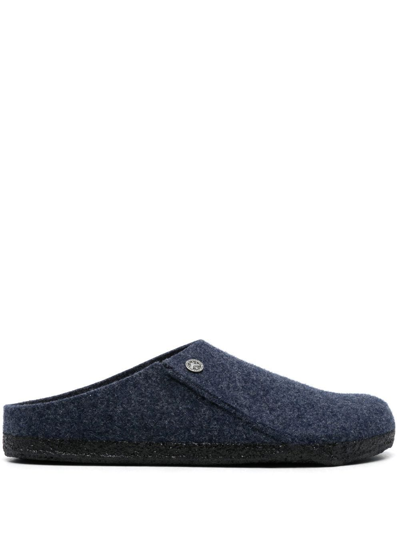 Shop Birkenstock Zermatt Wool Felt Slippers In Blue