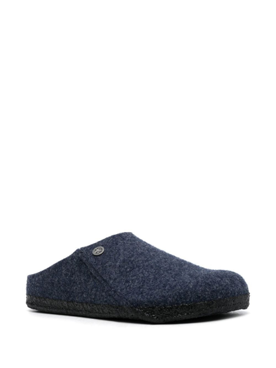 Shop Birkenstock Zermatt Wool Felt Slippers In Blue