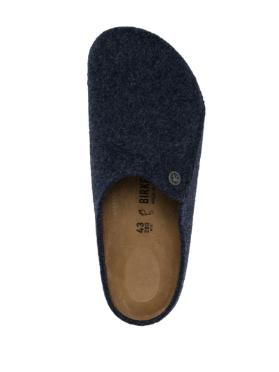 Shop Birkenstock Zermatt Wool Felt Slippers In Blue