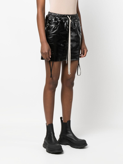 Shop Rick Owens Drkshdw Zip-up Drawstring Mini Skirt In Black