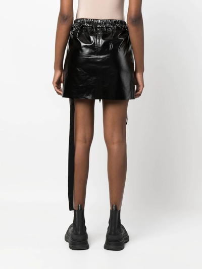 Shop Rick Owens Drkshdw Zip-up Drawstring Mini Skirt In Black
