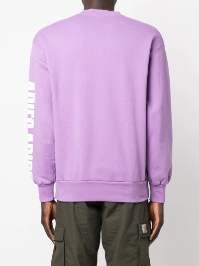 Aries Logo-print Long-sleeve Sweatshirt In Purple