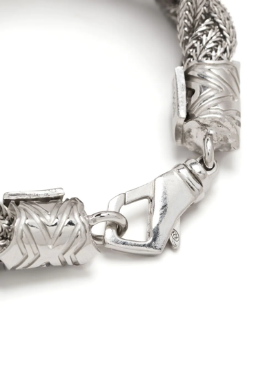 Shop Emanuele Bicocchi Flat Braided-design Bracelet In Silver