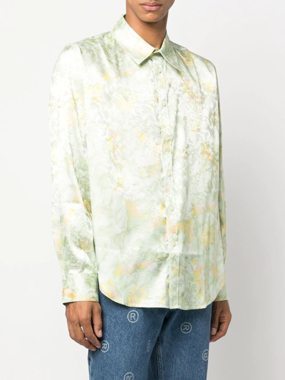 Shop Martine Rose Floral Button-down Shirt In Green