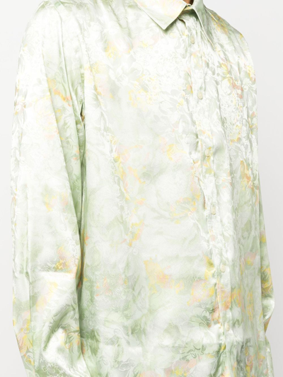 Shop Martine Rose Floral Button-down Shirt In Green